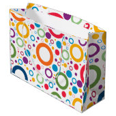 Lebhafte Farbreihen Große Geschenktüte (Rückseite Schrägansicht)