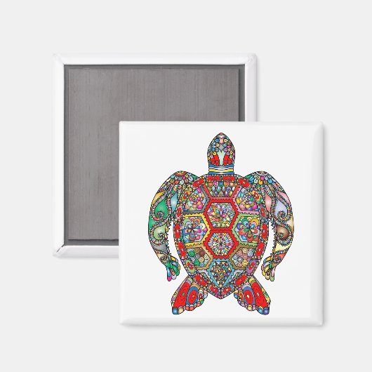 Lebhafte Farbschildkröte Magnet (Vorderseite/Rückseite)