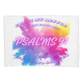 Lebhafte Farbspritzen Psalm 91 Kissenbezug