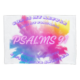 Lebhafte Farbspritzen Psalm 91 Kissenbezug