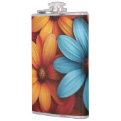 Lebhafte Farbtöne, blau, gelb, orange Farbe Flachmann (Links)