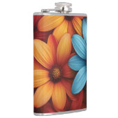 Lebhafte Farbtöne, blau, gelb, orange Farbe Flachmann (Rechts)