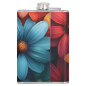 Lebhafte Farbtöne, blau, gelb, orange Farbe Flachmann (Rückseite)