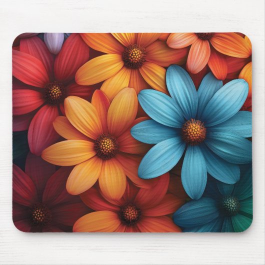 Lebhafte Farbtöne, blau, gelb, orange Farbe Mousepad (Vorne)