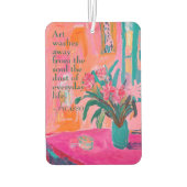 Lebhafte, fauvistische Vase rosafarbener Blume Autolufterfrischer (Rückseite)