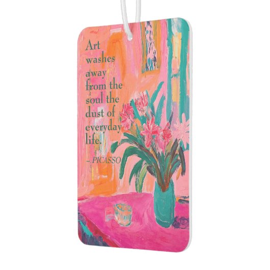 Lebhafte, fauvistische Vase rosafarbener Blume Autolufterfrischer (Links)