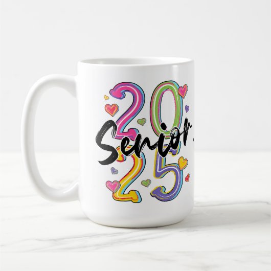 Lebhafte Feier "2025 Senior" Kaffeetasse (Links)