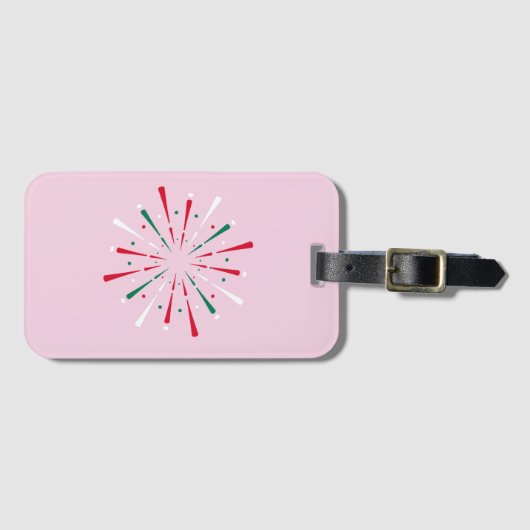 Lebhafte Feier Konfetti, Feuerwerk Gepäckanhänger (Vorderseite (Horizontal))
