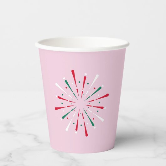 Lebhafte Feier Konfetti, Feuerwerk Papierbecher (Vorderseite)
