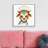 Lebhafte festliche Kwanzaa Wilde Tiere in Verkleid Leinwanddruck (Insitu (Wohnzimmer))