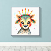 Lebhafte festliche Kwanzaa Wilde Tiere in Verkleid Leinwanddruck (Insitu (Holzboden))