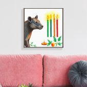 Lebhafte festliche Kwanzaa Wilde Tiere in Verkleid Leinwanddruck (Insitu (Wohnzimmer))