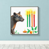 Lebhafte festliche Kwanzaa Wilde Tiere in Verkleid Leinwanddruck (Insitu (Holzboden))