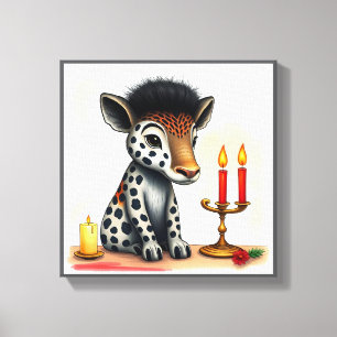 Lebhafte festliche Kwanzaa Wilde Tiere in Verkleid Leinwanddruck