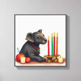 Lebhafte festliche Kwanzaa Wilde Tiere in Verkleid Leinwanddruck