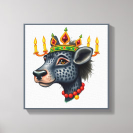 Lebhafte festliche Kwanzaa Wilde Tiere in Verkleid Leinwanddruck