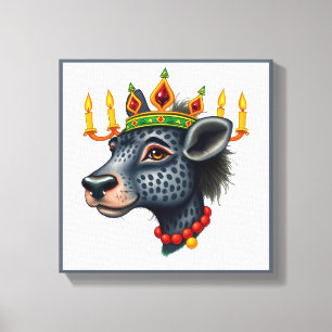 Lebhafte festliche Kwanzaa Wilde Tiere in Verkleid Leinwanddruck