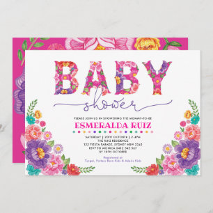 Lebhafte Fiesta Blume Nacho Average Baby Dusche Einladung