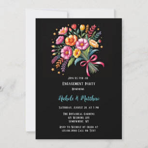 Lebhafte Fiesta Wedding Bouquet Engagement Party Einladung