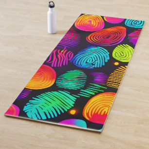 Lebhafte Fingerabdruck-Inspirierte Abstrakte Kunst Yogamatte