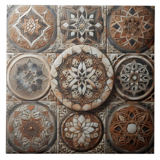 Lebhafte Fliesenmosaikmuster Fliese (Vorderseite)