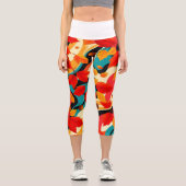 Lebhafte flüssige Kunst Capri Leggings (Vorderseite)