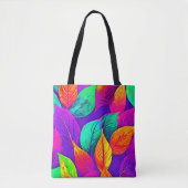Lebhafte Foliage: Cartoon Neon Tasche (Vorderseite)