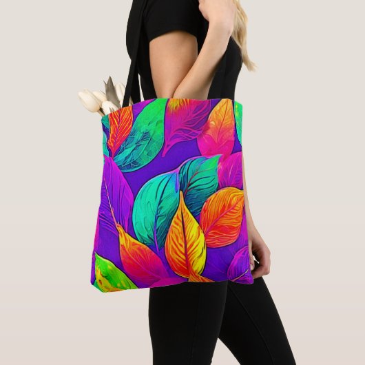 Lebhafte Foliage: Cartoon Neon Tasche (Von Nahem)