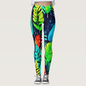 Lebhafte Foliage Drizzle Art Leggings (Vorderseite)