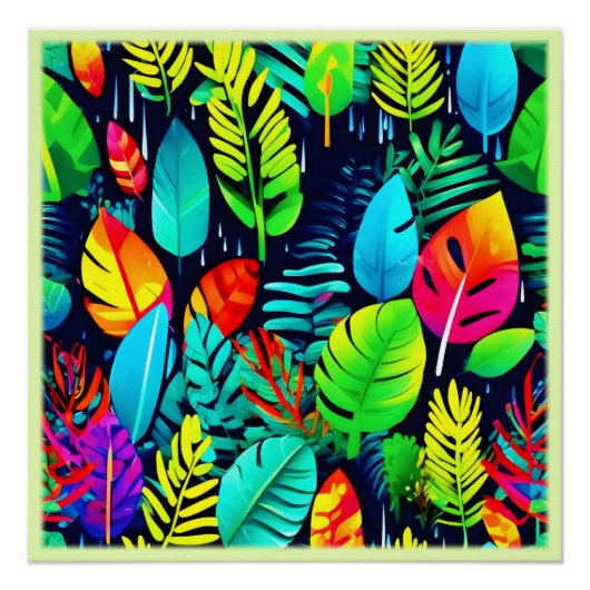 Lebhafte Foliage Drizzle Art Poster (Vorderseite)