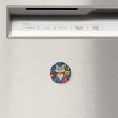 Lebhafte Fox Dot Kunst, Dichtung und Musik Magnet (In Situ (Geschirrspüler))