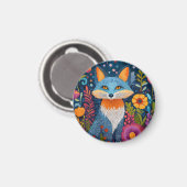 Lebhafte Fox Dot Kunst, Dichtung und Musik Magnet (Vorderseite/Rückseite)
