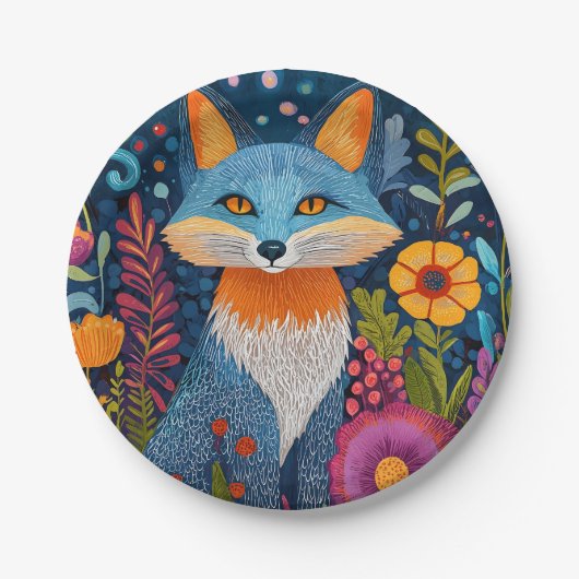 Lebhafte Fox Dot Kunst, Dichtung und Musik Pappteller (Vorderseite)