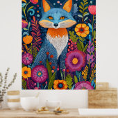Lebhafte Fox Dot Kunst, Dichtung und Musik Poster (Küche)