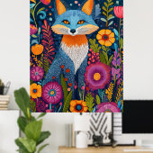 Lebhafte Fox Dot Kunst, Dichtung und Musik Poster (Heimbüro)