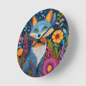 Lebhafte Fox Dot Kunst, Dichtung und Musik Runde Wanduhr (Winkel)
