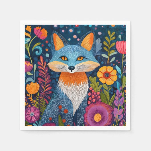 Lebhafte Fox Dot Kunst, Dichtung und Musik Serviette (Vorderseite)