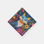 Lebhafte Fox Dot Kunst, Dichtung und Musik Serviette (Ecke)