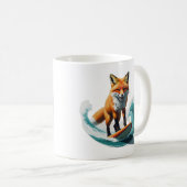 Lebhafte Fox Surfkunst | Detaillierte Konzeption Kaffeetasse (VorderseiteRechts)