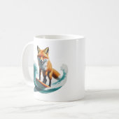 Lebhafte Fox Surfkunst | Detaillierte Konzeption Kaffeetasse (Vorderseite Links)