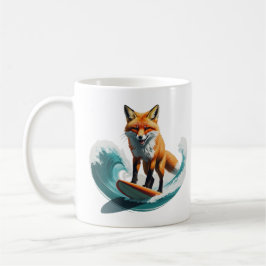 Lebhafte Fox Surfkunst | Detaillierte Konzeption Kaffeetasse