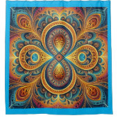 Lebhafte Fraktal Art Duschvorhang (Vorderseite)