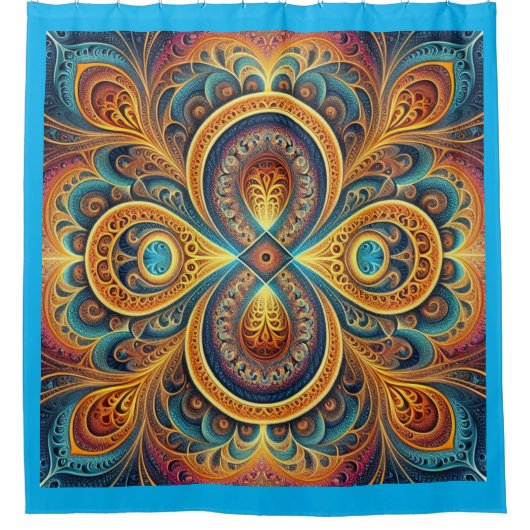 Lebhafte Fraktal Art Duschvorhang (Vorderseite)