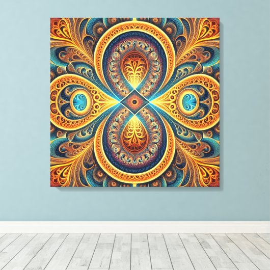 Lebhafte Fraktal Art Leinwanddruck (Insitu (Holzboden))