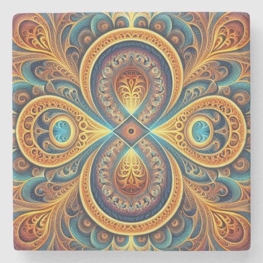 Lebhafte Fraktal Art Steinuntersetzer (Vorderseite)