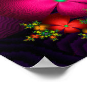 Lebhafte Fraktal-Blume Poster (Ecke)