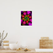 Lebhafte Fraktal-Blume Poster (Küche)