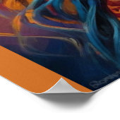 Lebhafte Frau im Zuckerschädel Poster (Ecke)