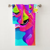 Lebhafte Frenchie Bulldog Puppy Art Badhandtuch Set (Insitu)