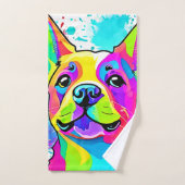 Lebhafte Frenchie Bulldog Puppy Art Badhandtuch Set (Handtuch)